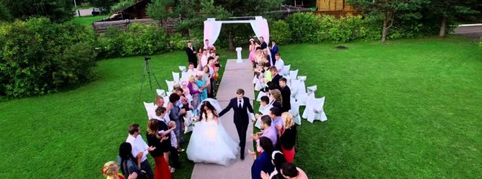 Съемка свадьбы с воздуха